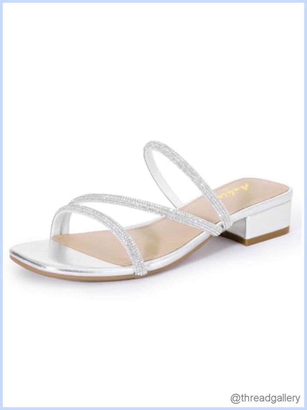 Low Chunky Block Heel Strappy Sandals Square Open Toe Slip On Women